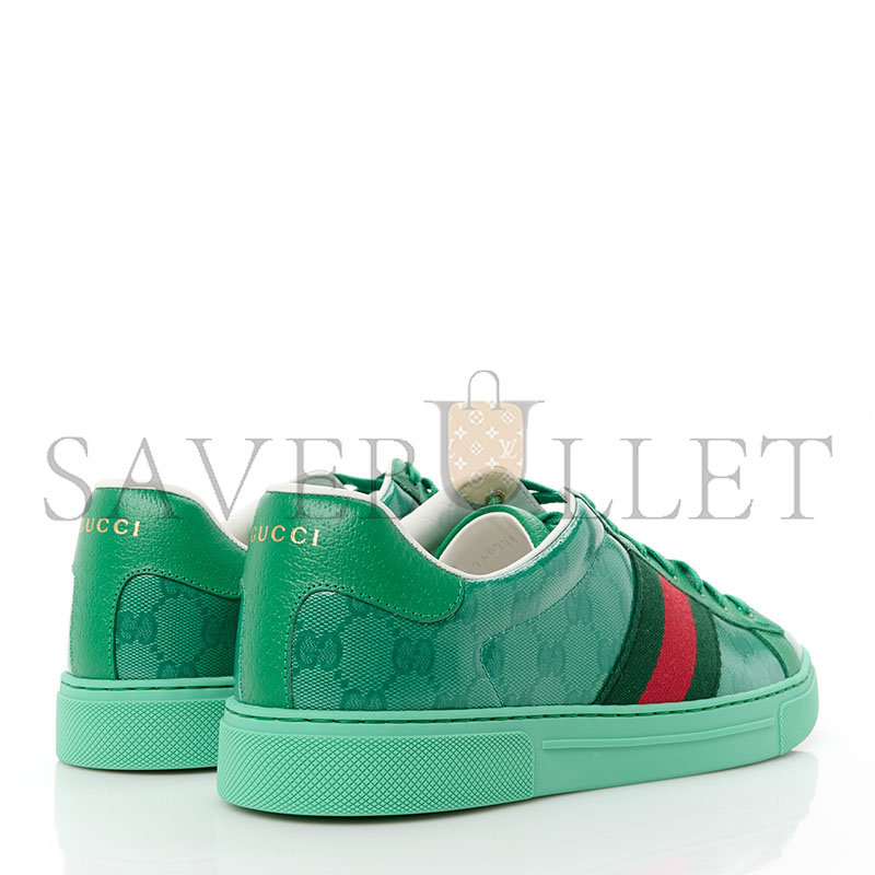 GUCCI ACE MONOGRAMMED LEATHER-TRIMMED COATED-CANVAS SNEAKERS 576963